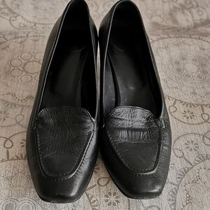 Genuine leather black shoes.